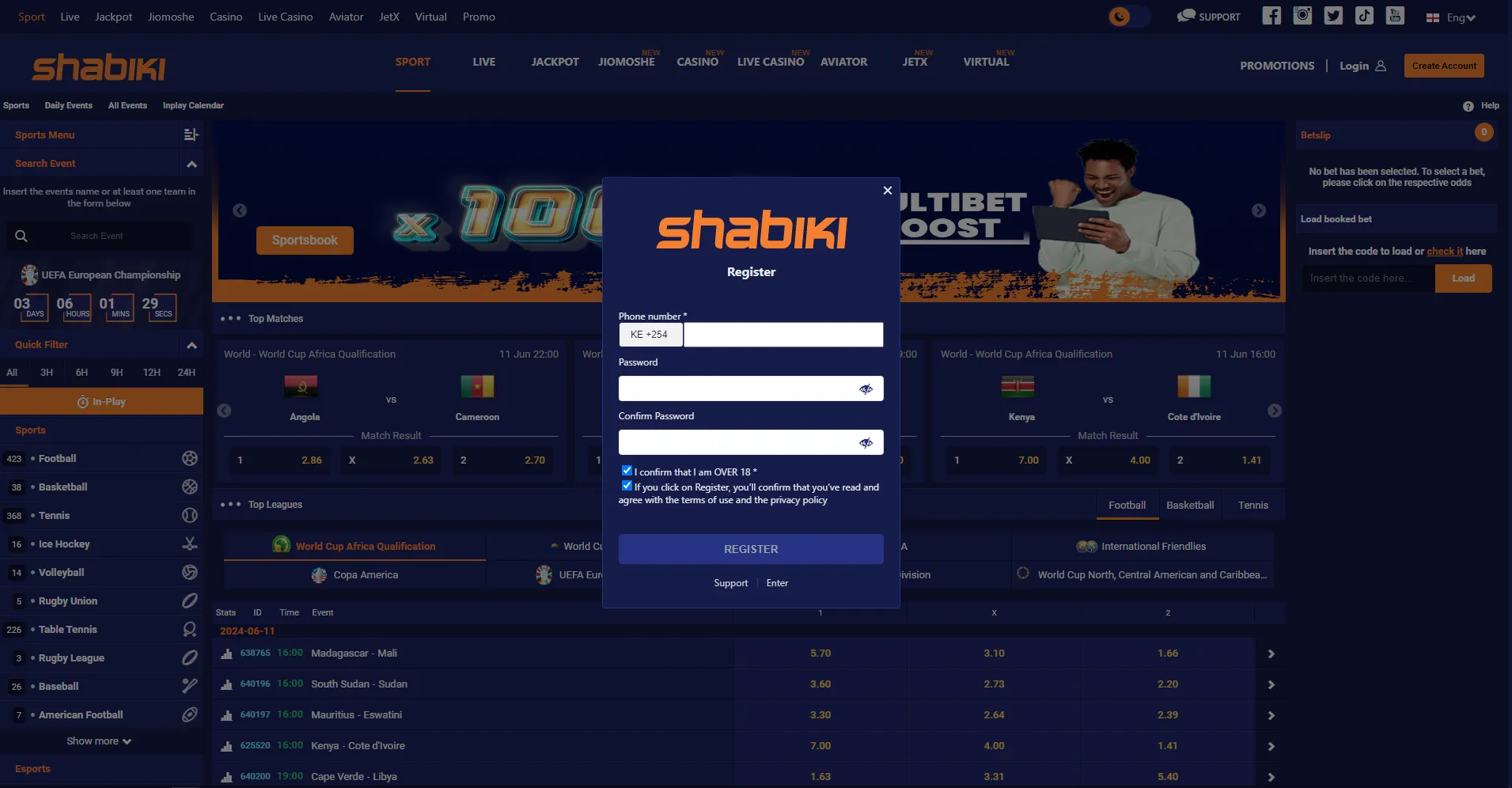 Creating a Shabiki Aviator account in Kenya