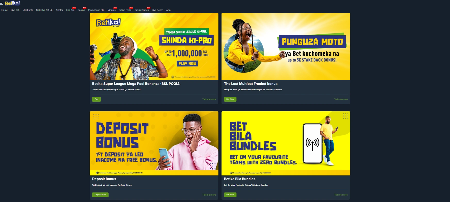 Bonuses and promotions for Betika Aviator players